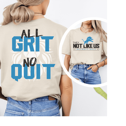 Detroit Lions T-Shirt - They Not Like Us - All Grit No Quit